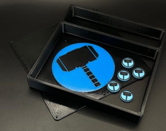Modular Dice Tray with Tokens for Marvel Crisis Protocol MCP, Affiliation Set, 3D Printed Dice Tray, Tabletop Gaming Bundle