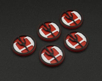 HFC Tokens for Marvel Crisis Protocol MCP, Affiliation Markers Set of 5 or 10, 3D Printed Tabletop Gaming Accessory