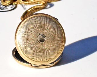 Victorian Gold Pocket Watch Locket with Foxtail Chain