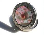 Sale Art Deco Silver Compact with Mother of Pearl