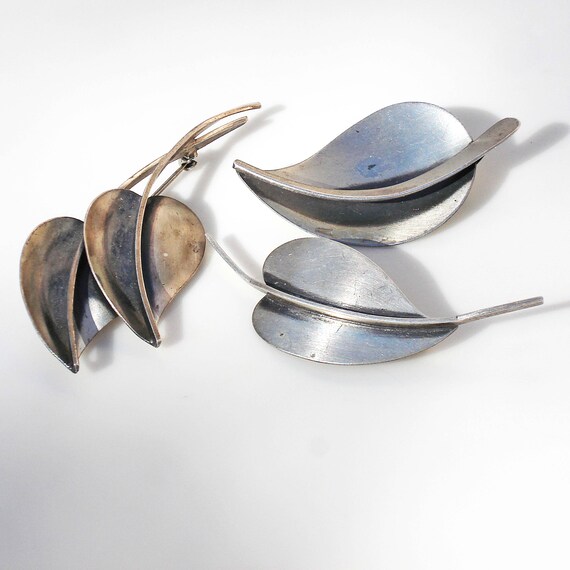 Modern Sterling Silver Leaf Brooch - 3 Styles - image 7