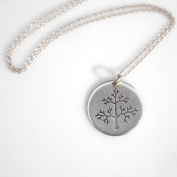 Vintage Sterling Silver Tree Pendant & Chain - image 8