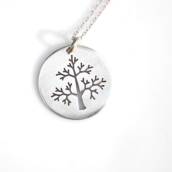 Vintage Sterling Silver Tree Pendant & Chain - image 4