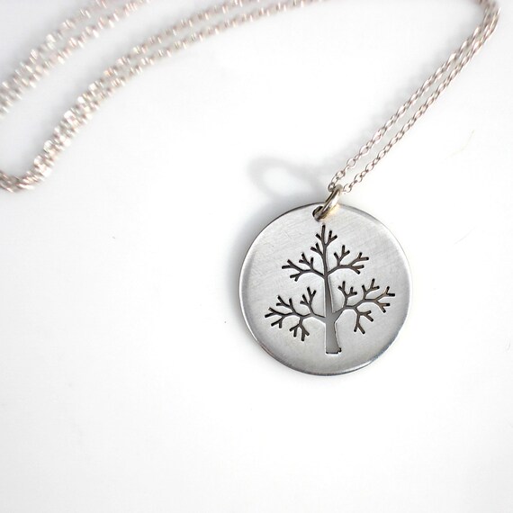 Vintage Sterling Silver Tree Pendant & Chain - image 5