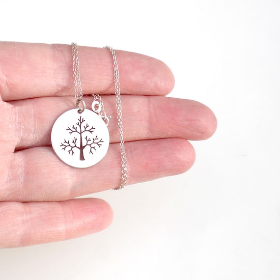 Vintage Sterling Silver Tree Pendant & Chain - image 6