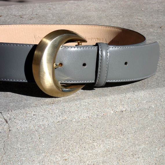 Neiman Marcus Chunky Glazed Leather Belt