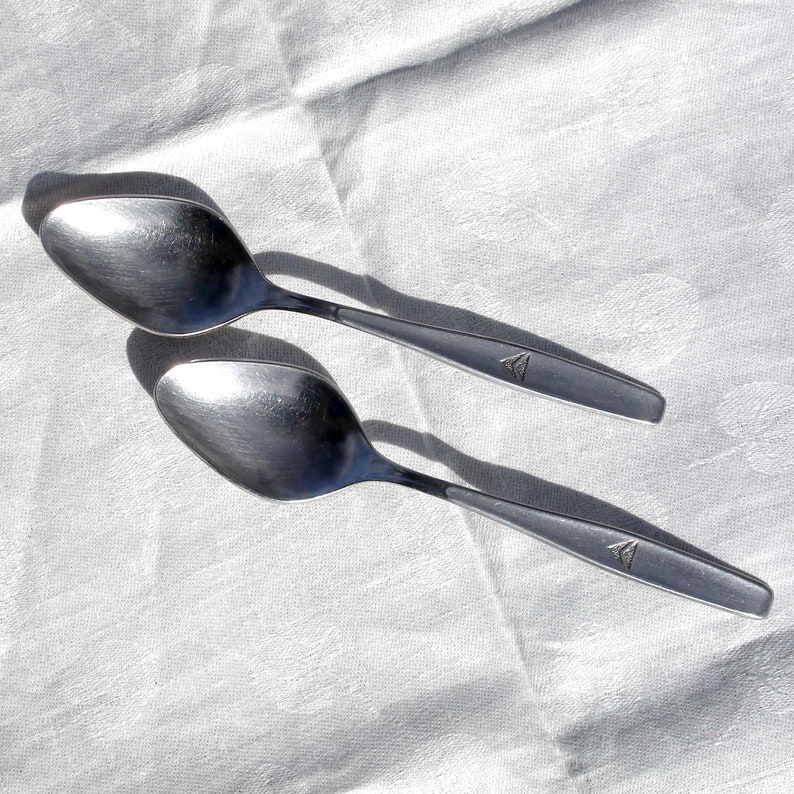 Pair of Stainless Steel Delta Airline Spoons Mid Century Etsy