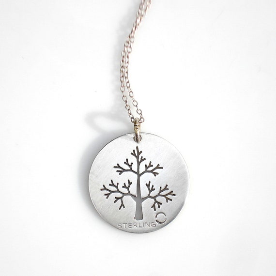 Vintage Sterling Silver Tree Pendant & Chain - image 10