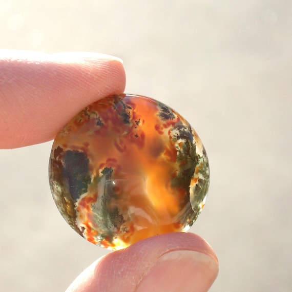 Antique Carved Agate Collar Button - image 1