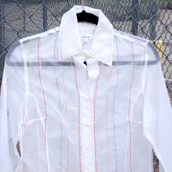 sheer white silk blouse