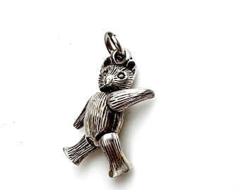 Sterling Silver Articulated Bear Charm