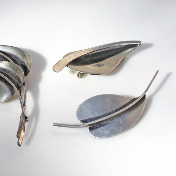 Modern Sterling Silver Leaf Brooch - 3 Styles - image 4