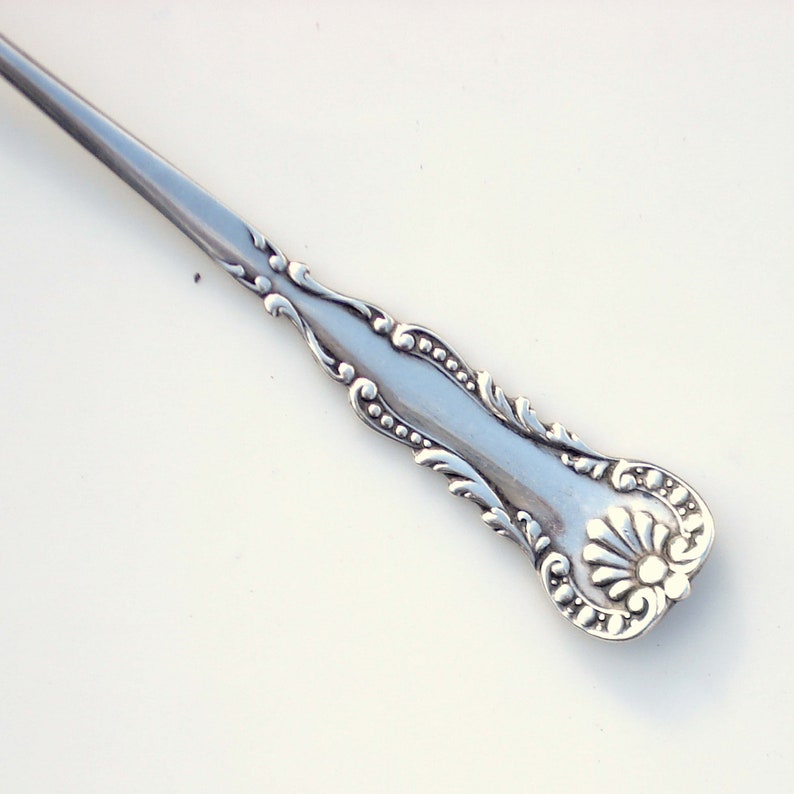 Vintage Sterling Silver Sardine Fork er Bright Cut Etsy