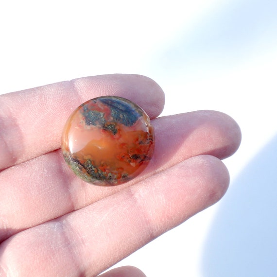 Antique Carved Agate Collar Button - image 9