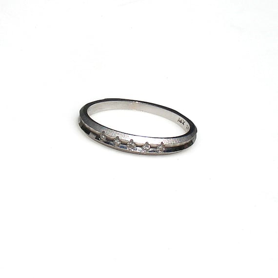 Mid Century Modern 14k White Gold Wedding or Anni… - image 2