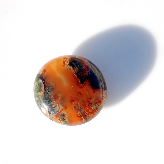 Antique Carved Agate Collar Button - image 2