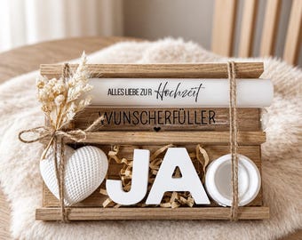 Personalized wedding gift with names, gift set, wish fulfiller, wedding, engagement, creative, individual