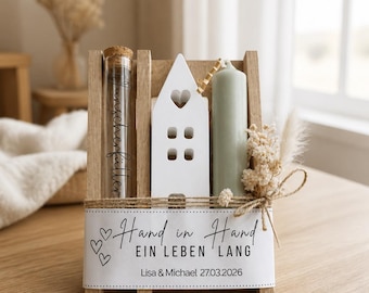 Wedding money gift, wedding present, wish fulfiller gift, personalized gift set with names, individual gift idea, ceramic