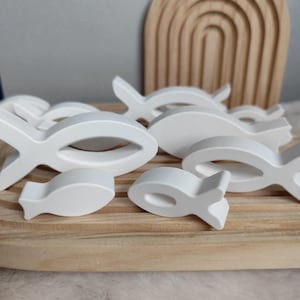 Baptism table decoration communion fish guest gift 1- 10 set gift confirmation handmade fish decoration unique white