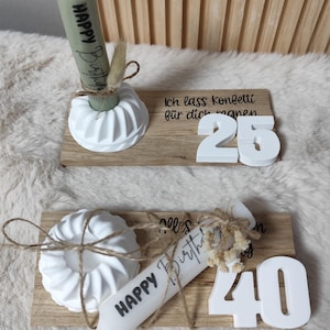 Geburtstag Geschenk Geburtstagsgeschenk Geschenkset Kerze Pustekuchen Happy Birthday Konfetti Gugelhupf Kerzenhalter Zahlen 18 20 30 40 50