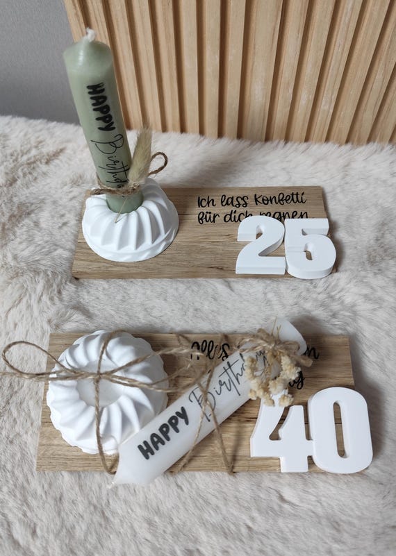Geburtstag Geschenk Geburtstagsgeschenk Geschenkset Kerze Pustekuchen Happy Birthday Konfetti Gugelhupf Kerzenhalter Zahlen 18 20 30 40 50