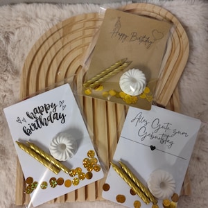 Geburtstag Pustekuchen Geschenk Kuchen Gugelhupf to go Kerze Karte Happy Konfetti Birthday Kuchen Persönlich individuell Kleinigkeit Raysin
