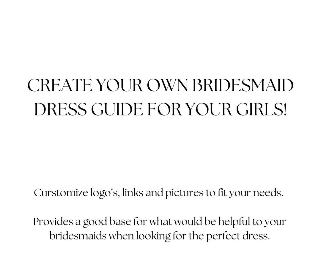 Bridesmaid Dress Guide CANVA Template