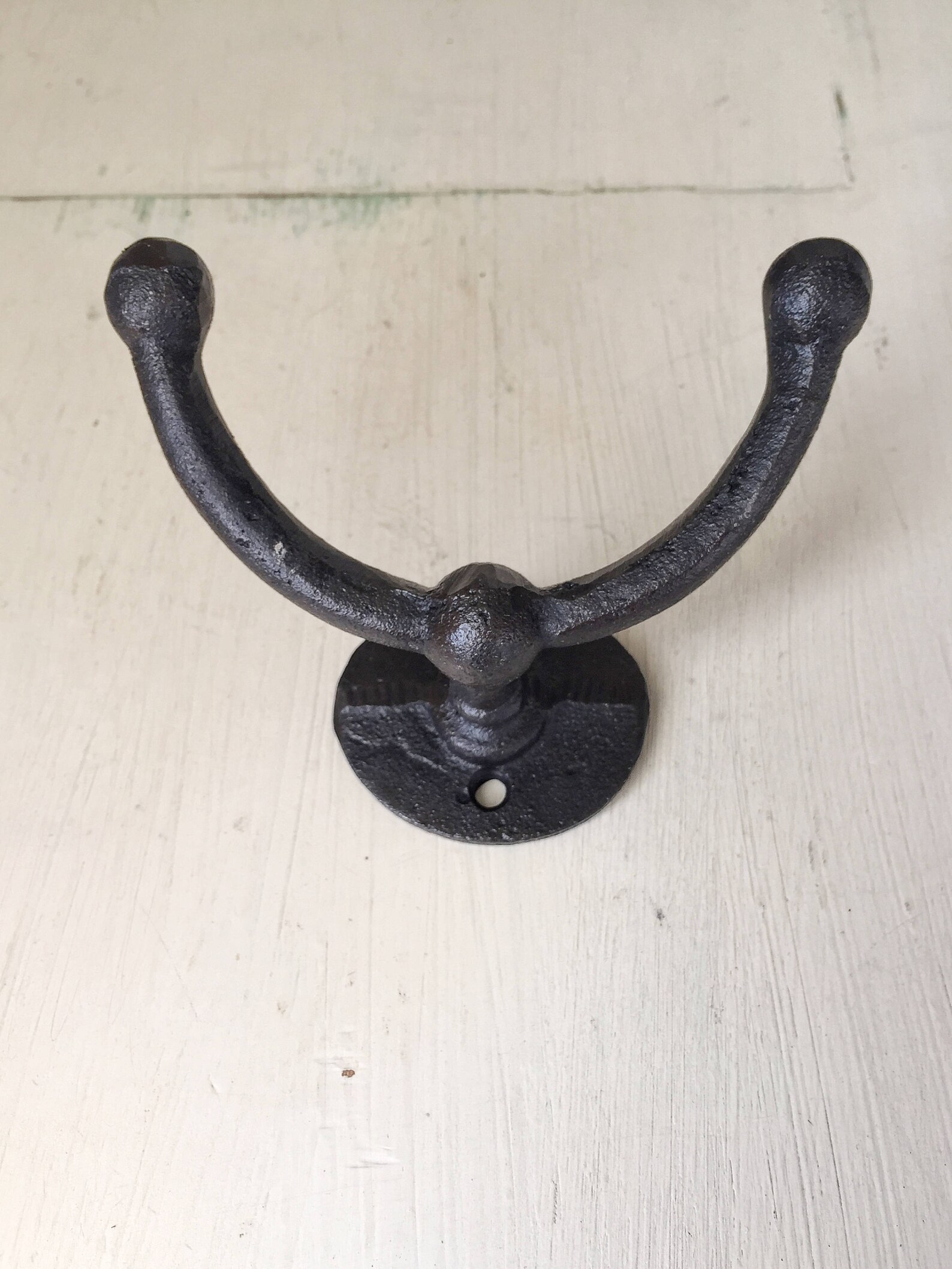 Farmhouse Cast Iron Double Hook Towel Coat Apron Kitchen Etsy