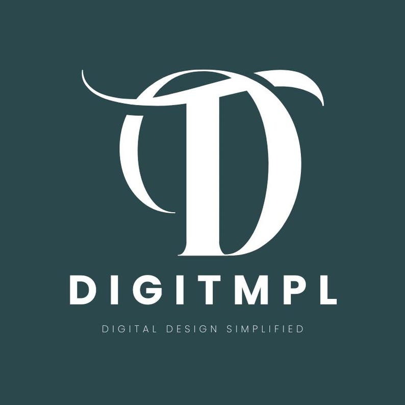 May include: White logo featuring a stylised letter "D" with the text "DIGITMPL" underneath. The phrase "DIGITAL DESIGN SIMPLIFIED" is positioned below the logo.