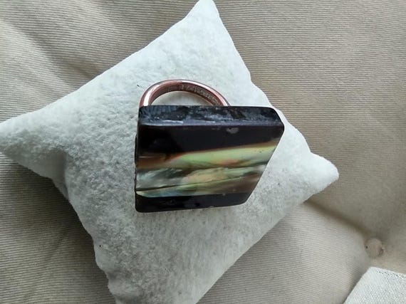 1960s Mod Abalone Statement Ring Size 8--Vintage … - image 17