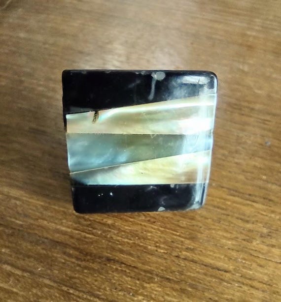 1960s Mod Abalone Statement Ring Size 8--Vintage … - image 5