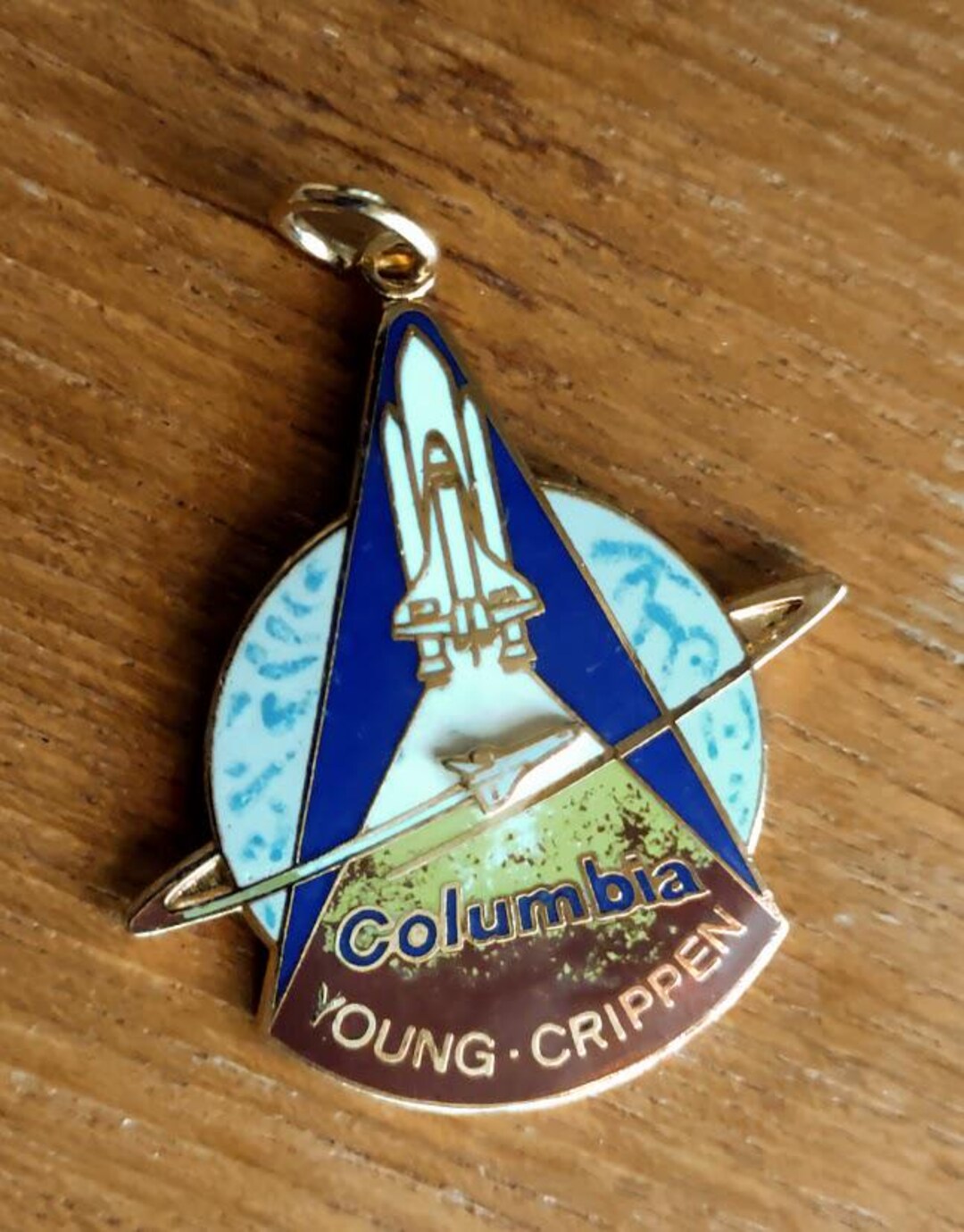 1981 NASA Columbia Space Shuttle Rockwell Return Mission Charm--pilots ...