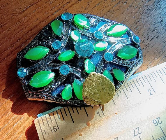 Vintage MONET Rhinestone Brooch with Gold-Dipped … - image 2