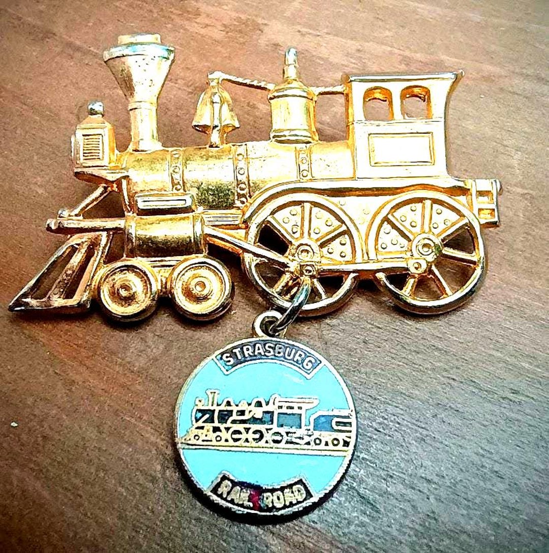 Train Engineer Pin Strasburg Rail Road Pin--1970s Steam Train Collectible Lapel Pin ...