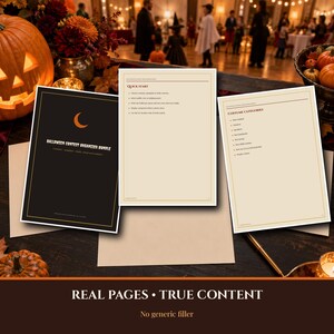 Organizador de Concurso de Halloween 2026-2027 para Imprimir, Cédulas de Votação para Fantasias e Esculturas de Abóbora, Folhas de Avaliação, Certificados de Premiação, Download Imediato imagem 2