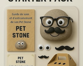 Pet Stone - the pet rock that never lets you down | Funny gag gift with adoption certificate | Office desk gift, coworker and Christmas gift