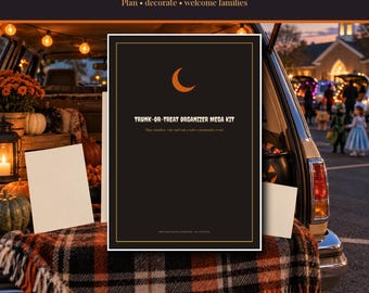 Trunk or Treat Organizer Kit Printbaar, Voertuigkaart Veiligheidschecklist Stembiljetten Prijzen Borden, School Kerk Vereniging van Eigenaren Halloween 2026-2027