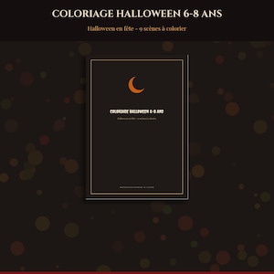Coloriage Halloween 6 à 8 Ans à Imprimer, 9 Scènes Sorcière Fantômes Château Squelette PDF A4 Letter image 1