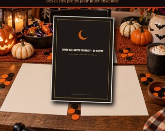 Bingo Halloween 2026 Français à Imprimer, 60 Cartes Uniques, Jeu Famille Classe Grand Groupe, Cartes Appel PDF A4 Letter
