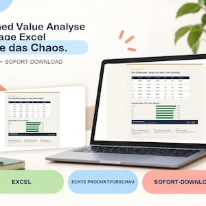 Earned Value Analysis Template Excel - SPI, CPI and cost forecast over 52 weeks