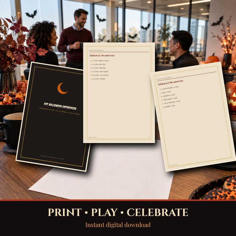 Kit Halloween 2026-2027 Entreprise à Imprimer, Animation 10 à 50 Collègues, Quiz Défis Mini Enquête Vote Costumes, Team Building PDF image 8