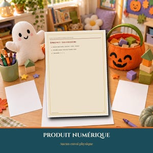 Gra ucieczki Halloween 2026 dla przedszkolaków – do druku, nie wymaga czytania, gra dla dzieci w wieku 4-6 lat – piktogramy, kolory, kształty, plik PDF do domu i klasy zdjęcie 8
