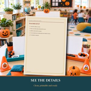 Halloween 2026-2027 Classroom Party Stations Printable, 5 Independent 10 Minute Activities, Elementary School Rotation Games PDF image 5