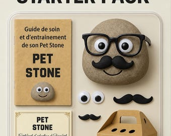 Pet Stone - the pet rock that never lets you down | Funny gag gift with adoption certificate | Office desk gift, coworker and Christmas gift