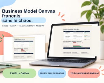 French Business Model Canvas - dynamic Excel model, business plan export and completeness check
