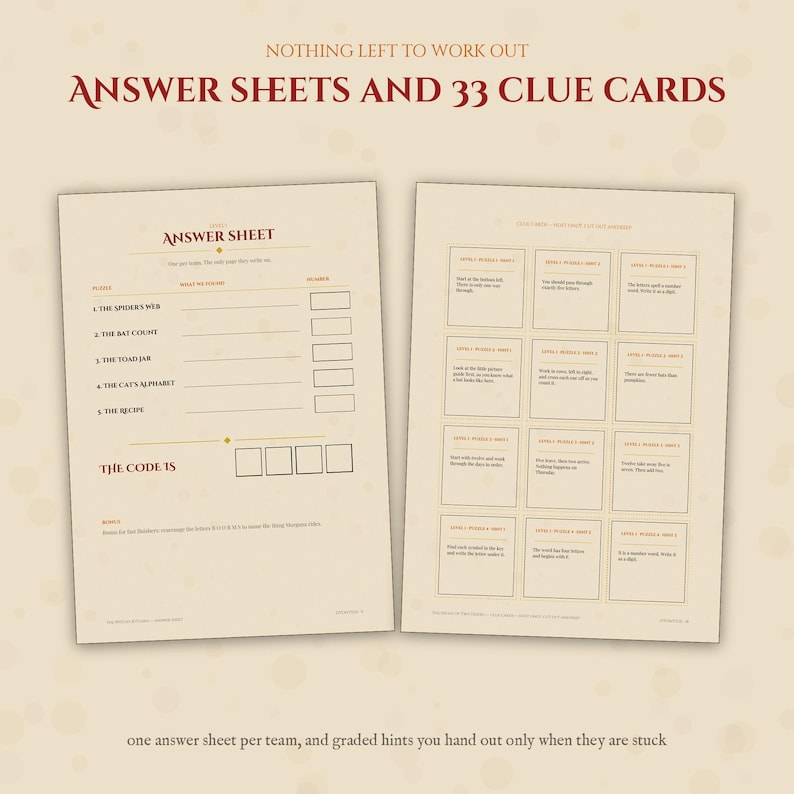 Printable Halloween 2026 Escape Room for Kids and Adults, 2 Games in 1, Family Party Game with 11 Puzzles, A4 + US Letter image 5