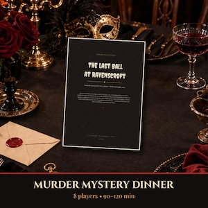 Printable Murder Mystery Game for 6-10 Players, Halloween 2026 Dinner Party Game, 1920s Manor Whodunit, Instant Download PDF, A4 + US Letter image 1