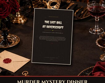 Printable Murder Mystery Game for 6-10 Players, Halloween 2026 Dinner Party Game, 1920s Manor Whodunit, Instant Download PDF, A4 + US Letter