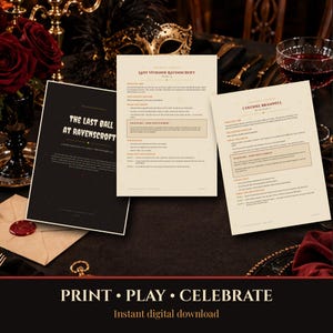 Printable Murder Mystery Game for 6-10 Players, Halloween 2026 Dinner Party Game, 1920s Manor Whodunit, Instant Download PDF, A4 + US Letter image 8