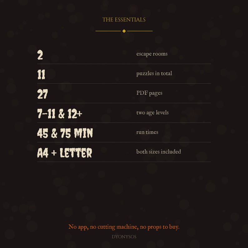Printable Halloween 2026 Escape Room for Kids and Adults, 2 Games in 1, Family Party Game with 11 Puzzles, A4 + US Letter image 6